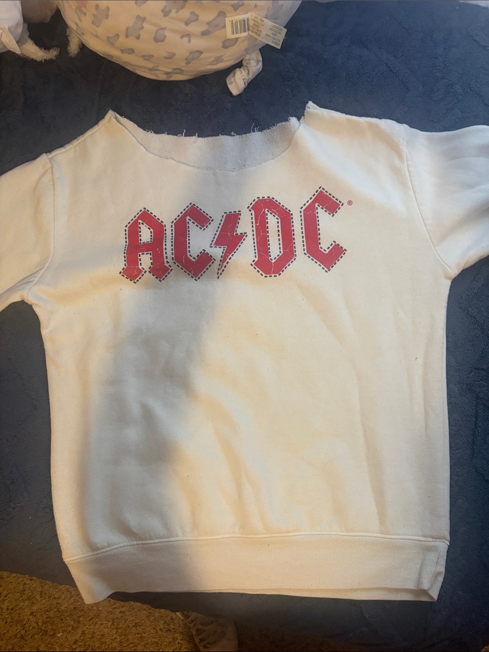 T.J.Maxx White Kids AC/DC Sweatshirt with Red Logo